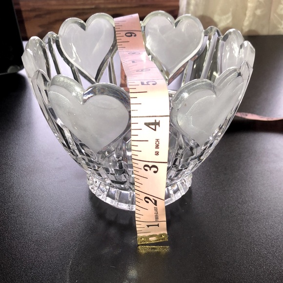 NEW LISTING! 1986 Vintage FTDA Lead Crystal Heart Vase Candy Dish - Picture 10 of 10